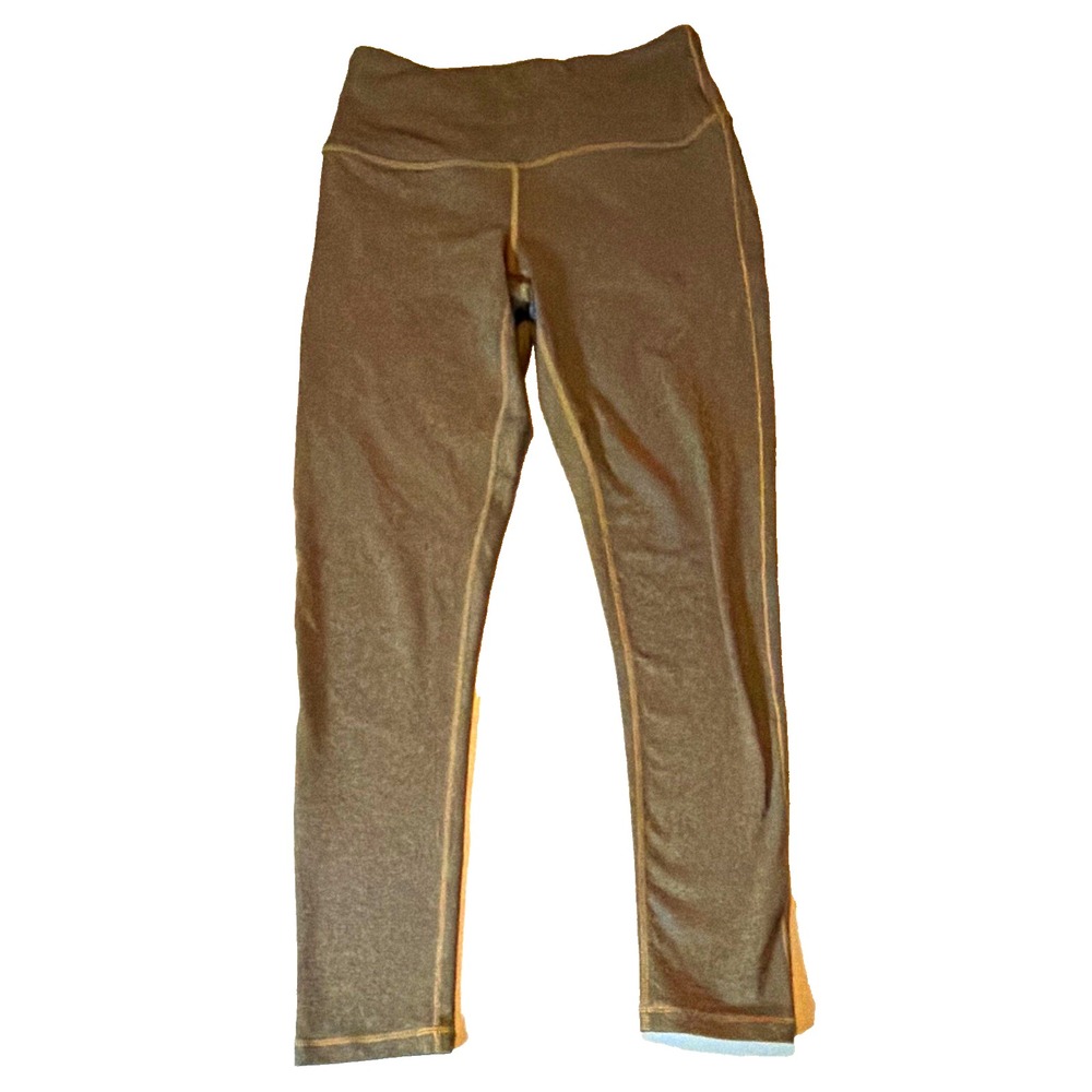 prAna Women's High Rise Ankle Yoga Leggings Brown Solid Stretch Size S
